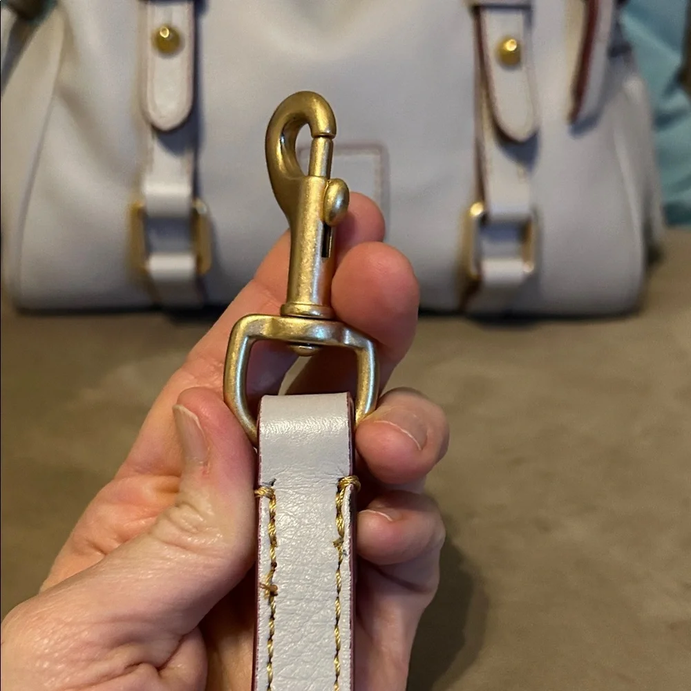🦆 Dooney & Bourke Micro Florentine Satchel in Ecru - Picture 13 of 14